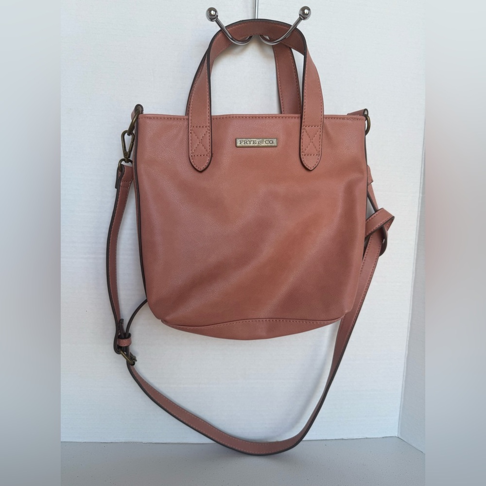 Frye & Co Dusty Pink Mini Tote Crossbody Bag Purse Top Handle Logo Boho Preppy